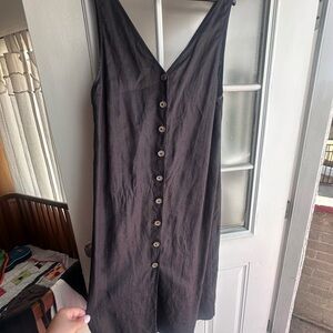 Reformation Black Button-Front Midi Dress